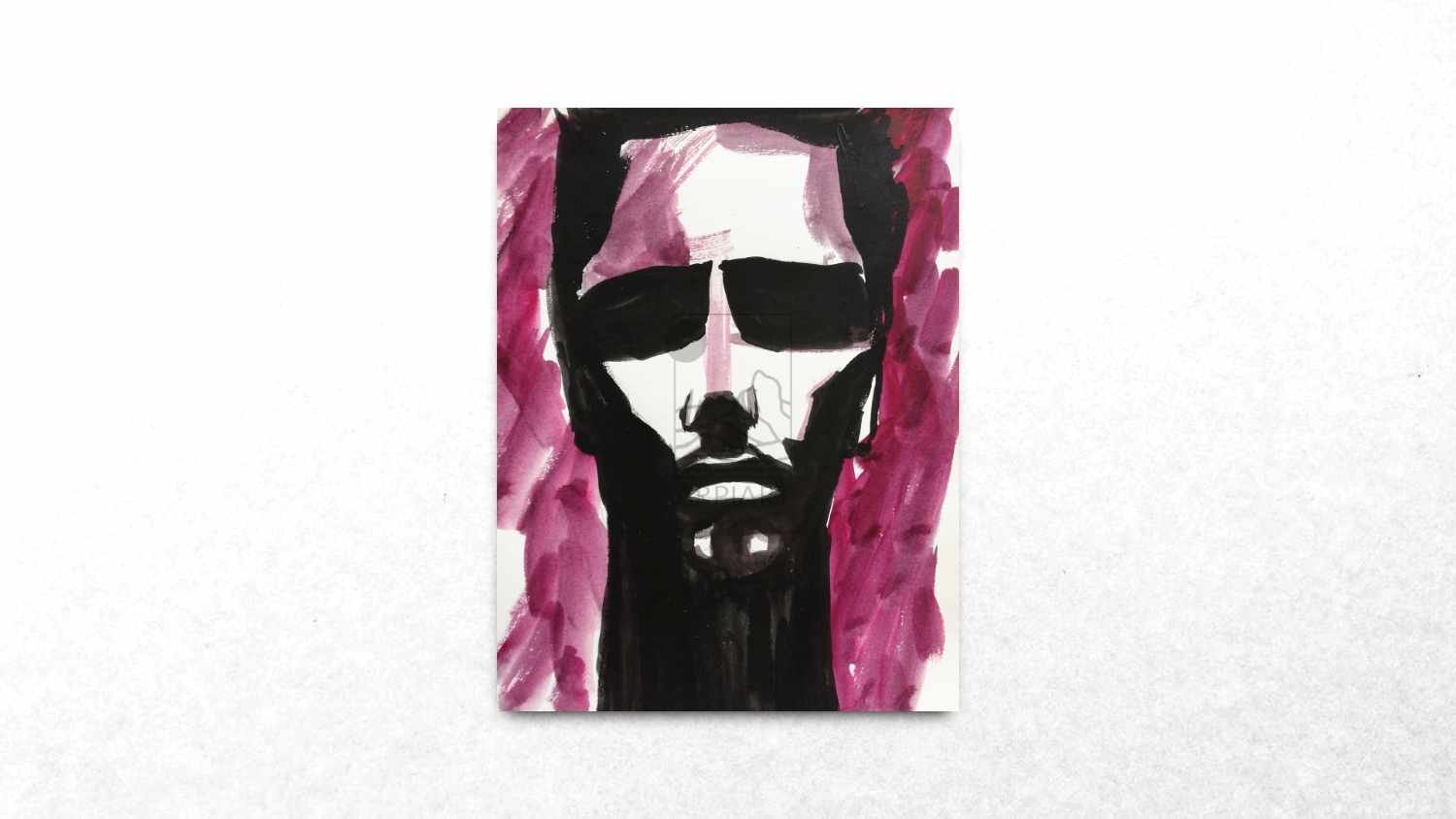 Watercolor portrait of a man