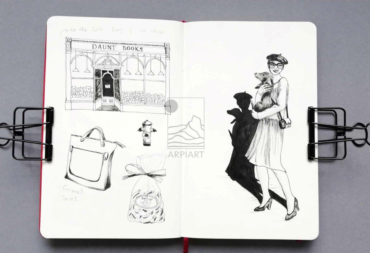 Storefront and fashion ink illustrations